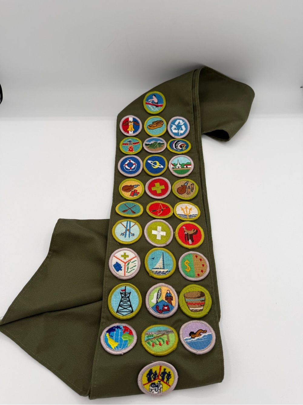 Scout Sash with Merit Badges - Collectible Patches
